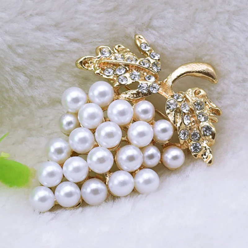Гроздь винограда брошь для женщин Винодельня модные ювелирные изделия жемчуг