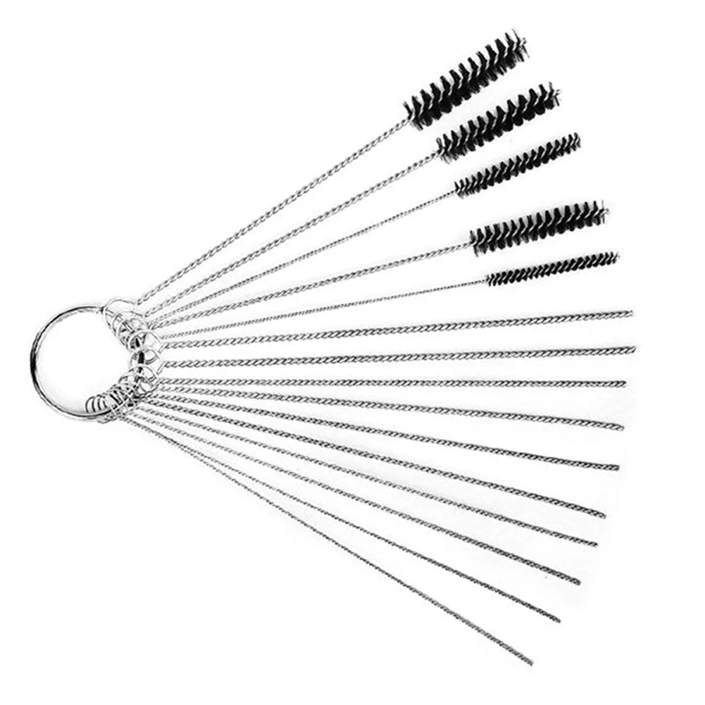 

Cleaning Needles 15pcs Auto Car Motorcycle Carburetor Carbon Dirt Jet Remove Cleaning Needle Brush Cleaning Kit