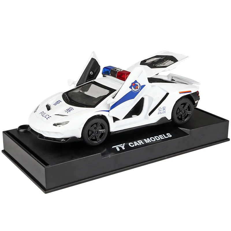 

Skyhawk 1:32 Lambo 770 Gini police car simulation alloy toy car model ornaments boy birthday gift