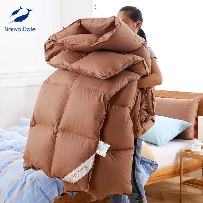 Роскошное Одеяло из гусиного пуха толстое одеяло с вставками тонкая обработка