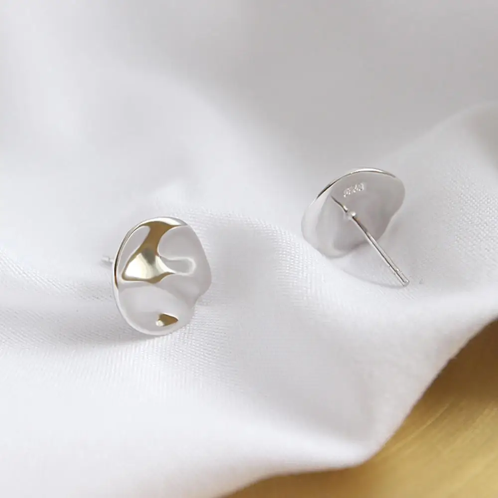 E Jewelry Серьги гвоздики из стерлингового серебра 925 пробы Позолоченные гладкие