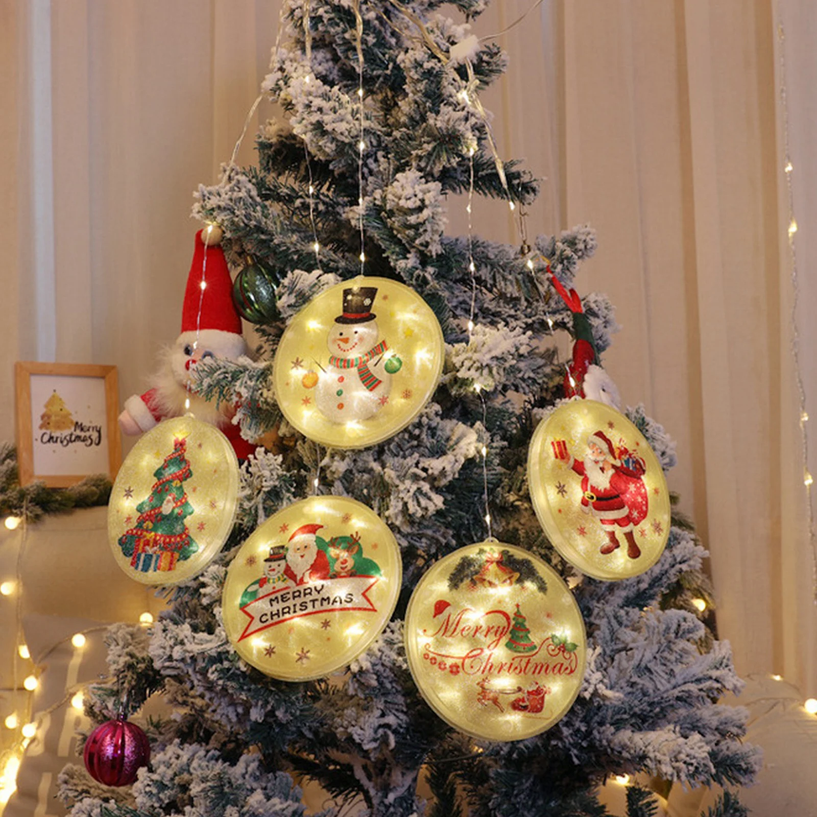 

Светодиодная гирлянсветильник ственские украшения для дома, подвесная гирлянда, украшение для рождественской елки, USB-разъем, праздничный ...