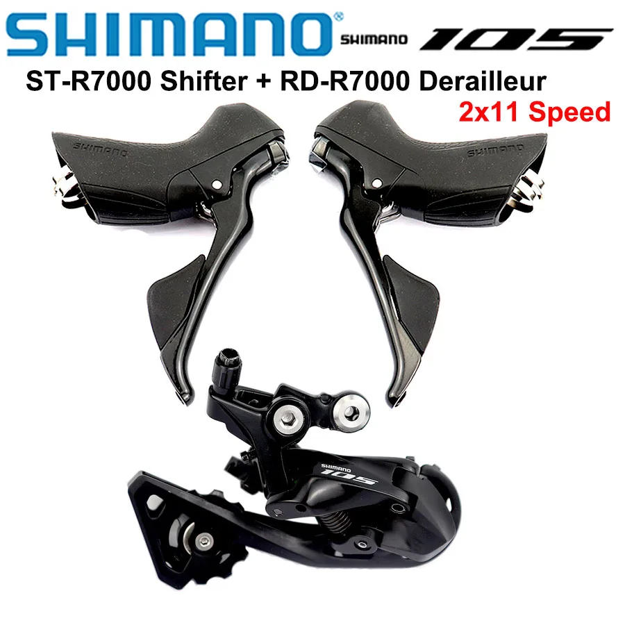 SHIMANO-Kit de palanca de cambios R7000 para bicicleta de carretera, desviador trasero de doble Control, 2x11 velocidades, SS GS, 105