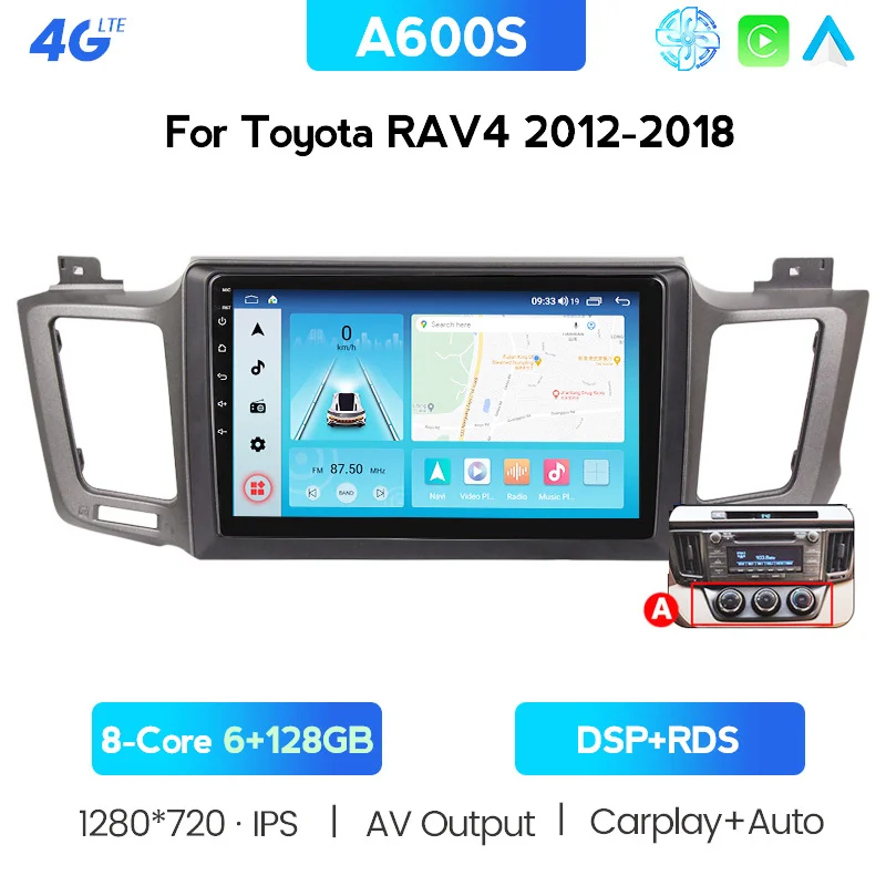 Автомагнитола Carplay для Toyota мультимедийный видеоплеер на Android 2013 6 ГБ + 2016 с GPS RAV4 4
