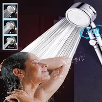 3 in 1 adjustable shower head round stainless steel showerhead chrome high pressure bath faucet handheld sprayer filter shower