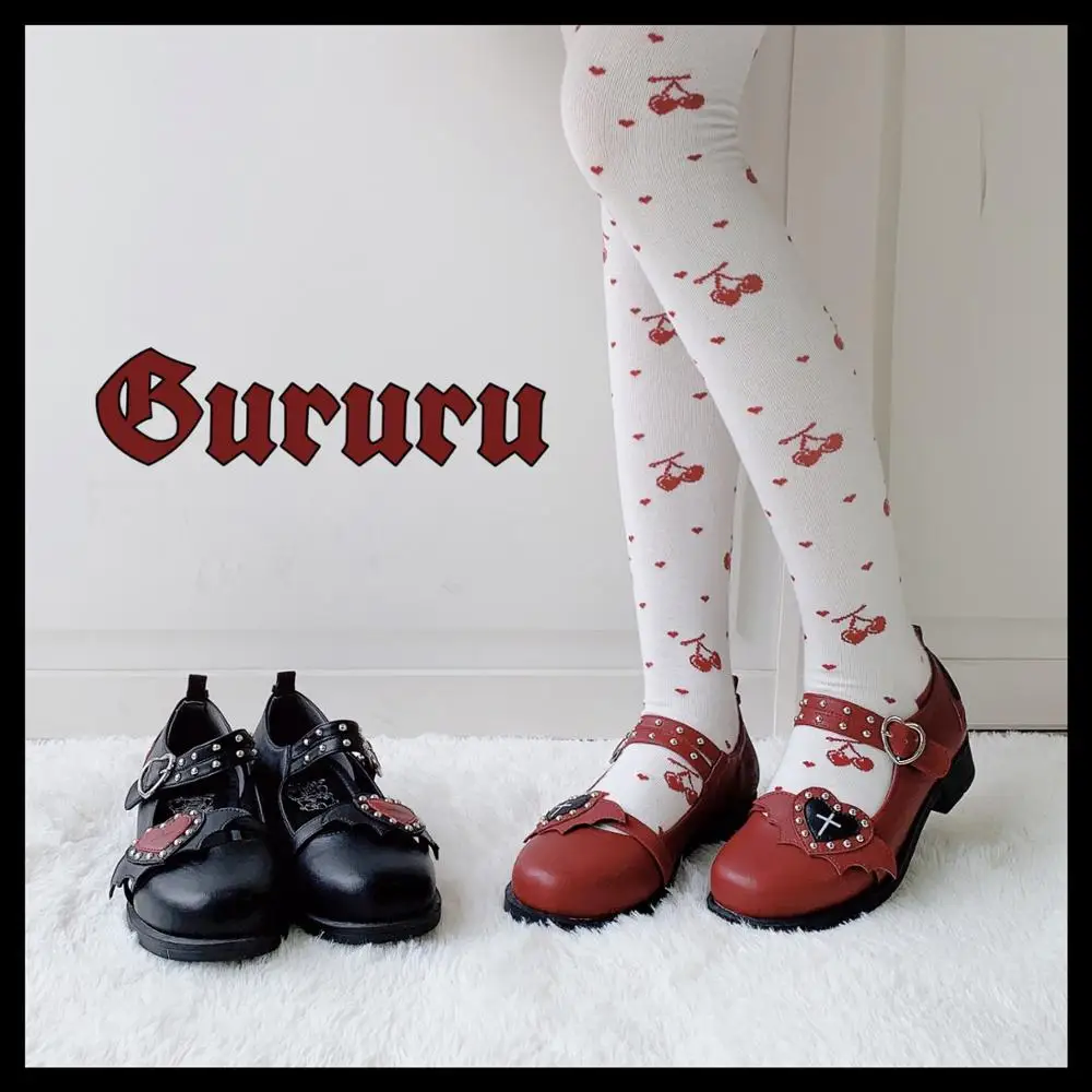 

Japanese anime cosplay lolita shoes sweet round head gothic shoes cute love cross rivets kawaii shoes student loli cos 2020 new