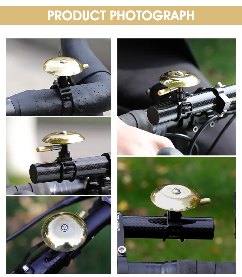 

WEST BIKING Retro Road Bike Bell Copper Handlebar Ring Bell Safety Warning Alarm Crisp Sound Alarm Bike Horn Bicycle Accessories