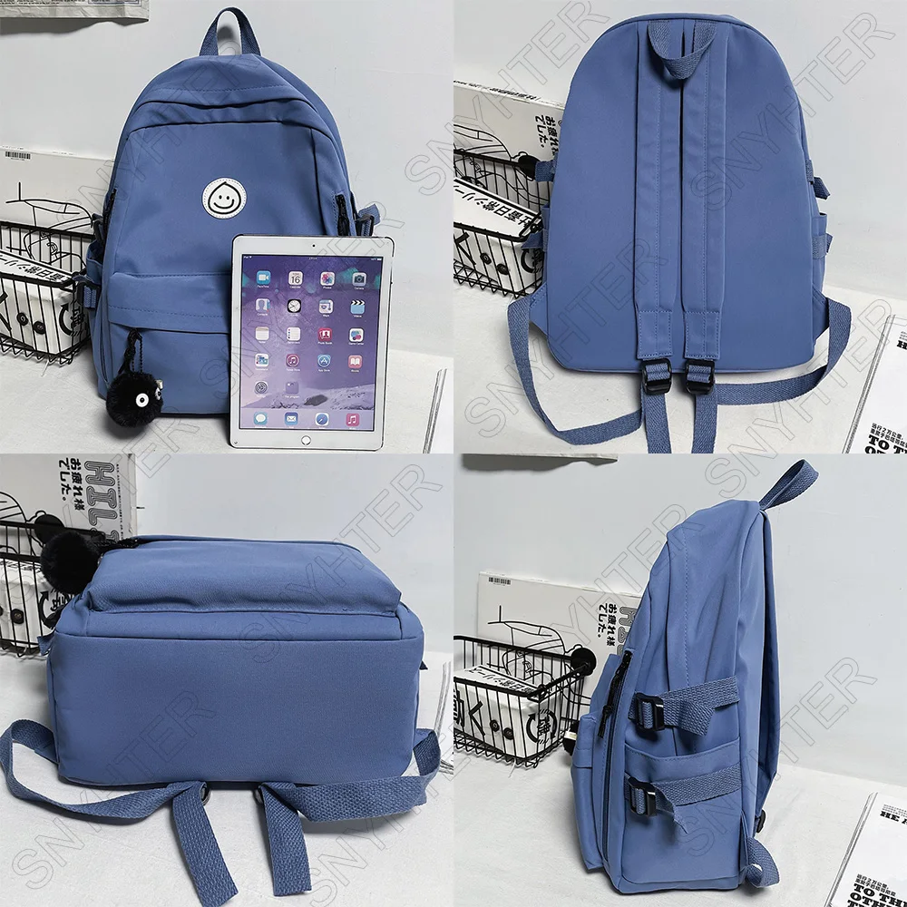 

Cool Girls Waterproof College Bag Fashion Female Laptop Cute Solid Color Backpack Lady Student Bag Travel Women Kawaii Backpacks