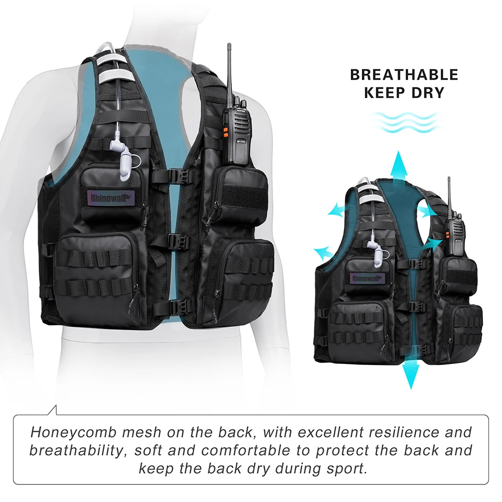 

Rhinowalk 2020 New Fishing Vest Backpack Outdoor Sport Hiking Portable Running Cycling Vest Men Jacket Pack Can Add Water Bag