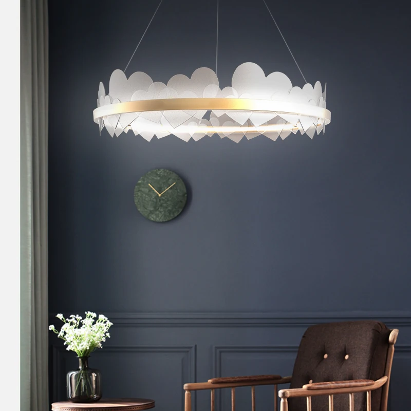 Роскошные светодиодные кольцевые люстры в скандинавском стиле форме сердца