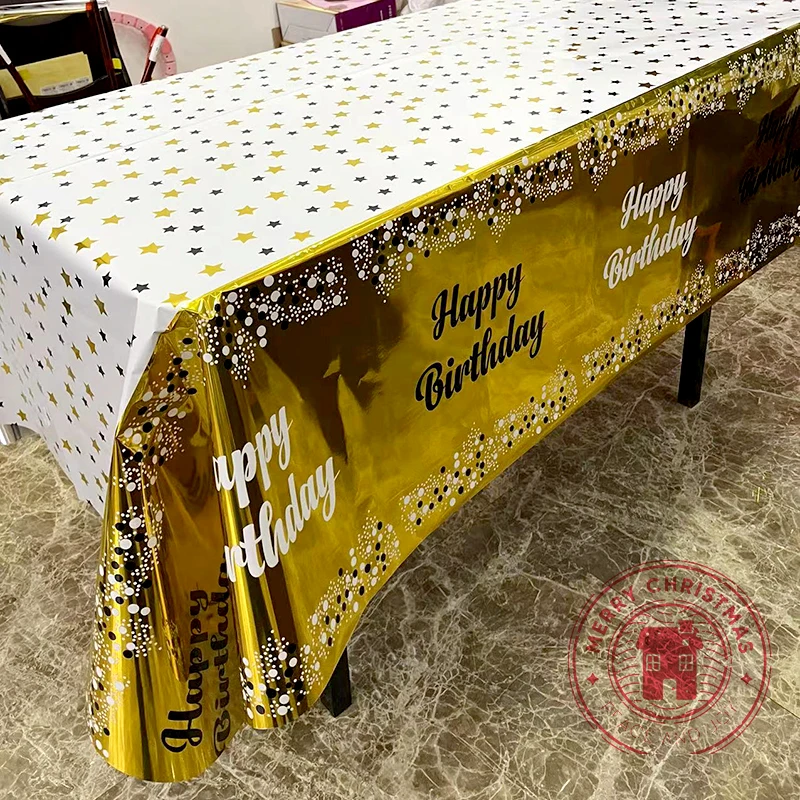 

54×72inch Happy Birthday Decor Letter Printed Tablecloth Decoration Drawing Scene Layout Wedding Celebration Parti Table Suppl