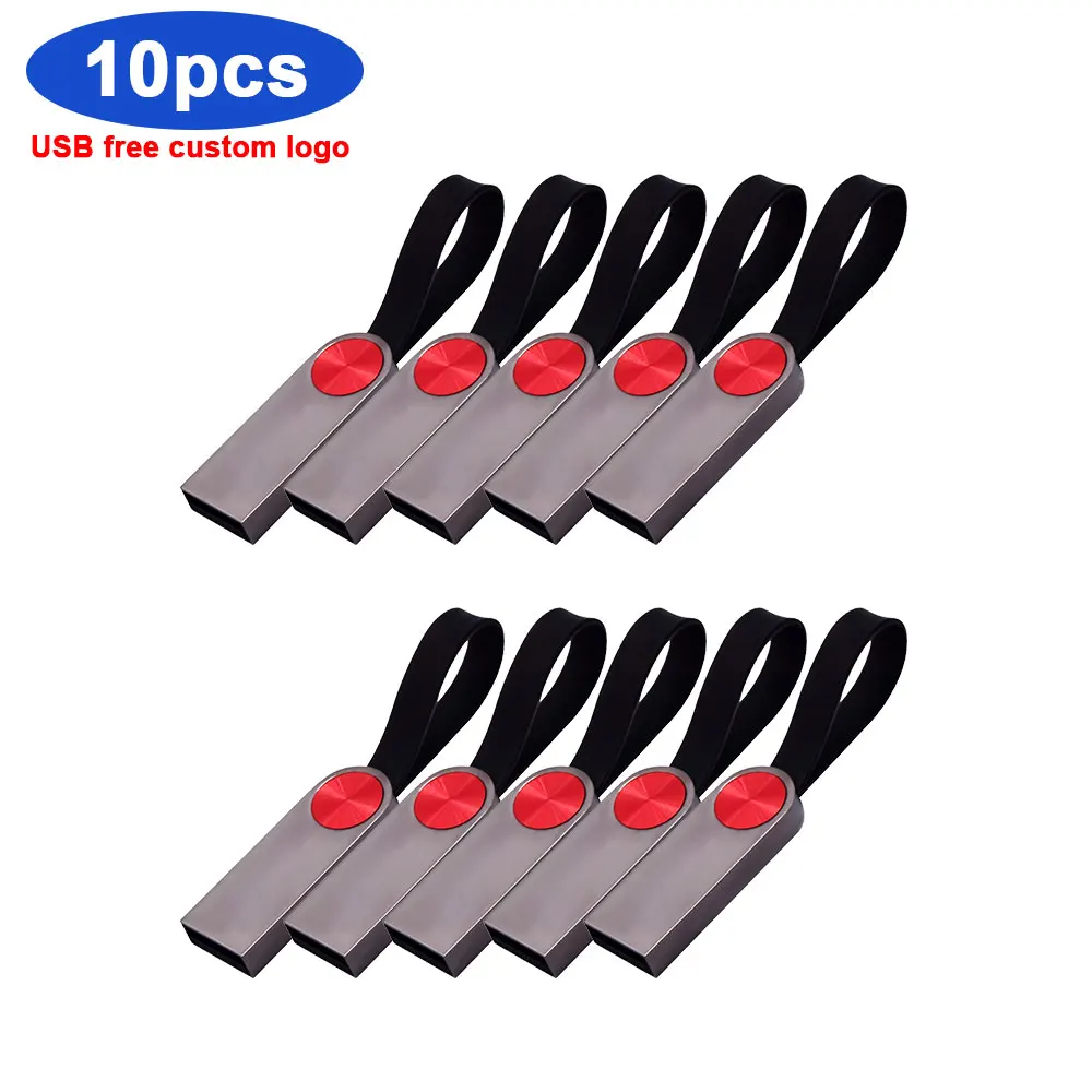 

10pcs/lot Waterproof USB Flash Drive Metal Pen Drive 4GB 8GB 16GB 32GB 64GB Pendrive Usb 2.0 Stick Flash Drive free custom logo
