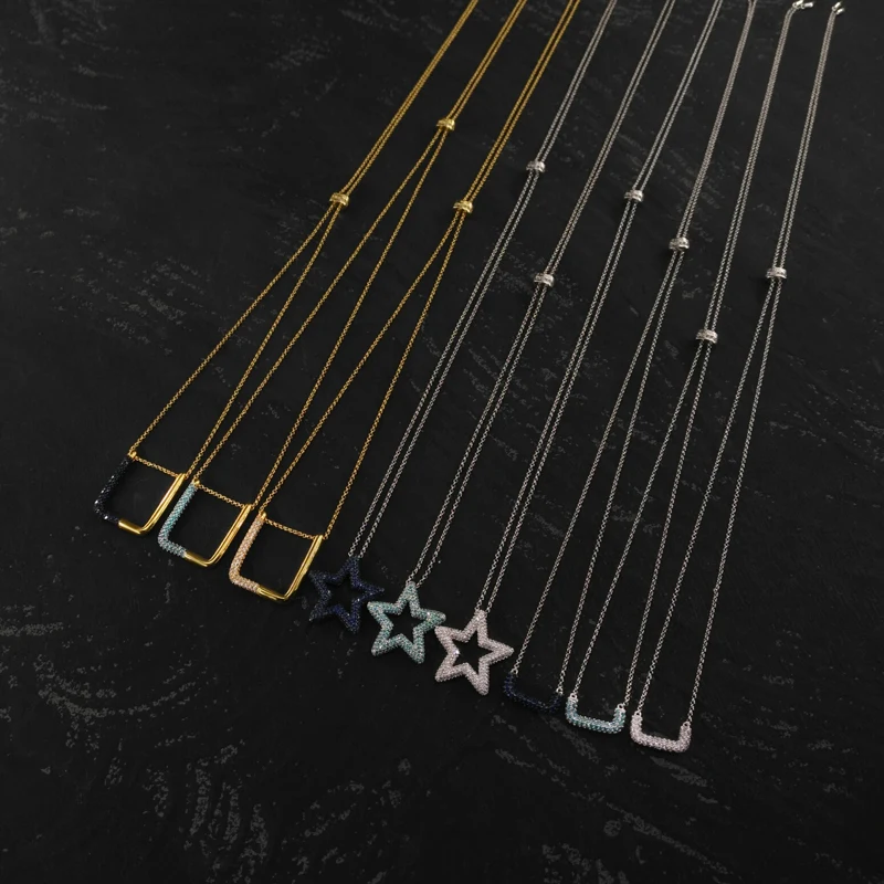 

925 Sterling Silver Adjustable Necklace Original Luxury Brand Monaco Jewelry Wild Fashion Jewelry Valentine's Day For Women Gift