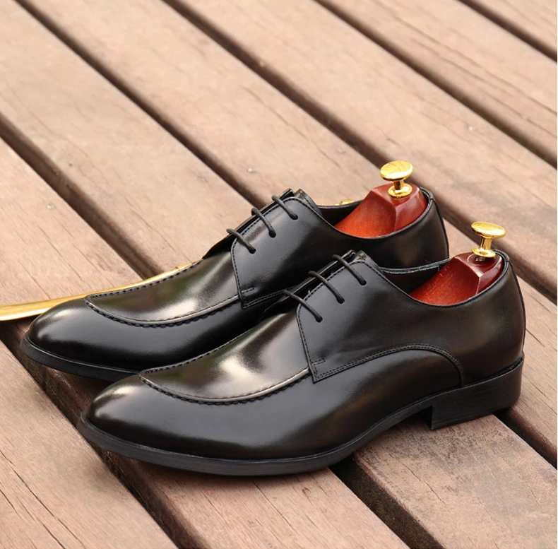 

Genuine Leather Wedding Office Brogue Shoes Men Business Dress Shoes For Man Footwear Men's Oxford Shoes Classic Black Wine Red