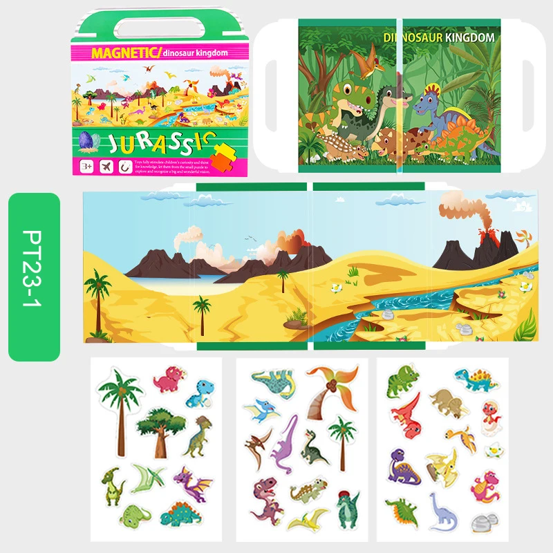 

Magnetic Jigsaw Puzzles Children Early Childhood Educational 3 Themes Different Scenes Creative Imagination 3D Puzzles Game Toys