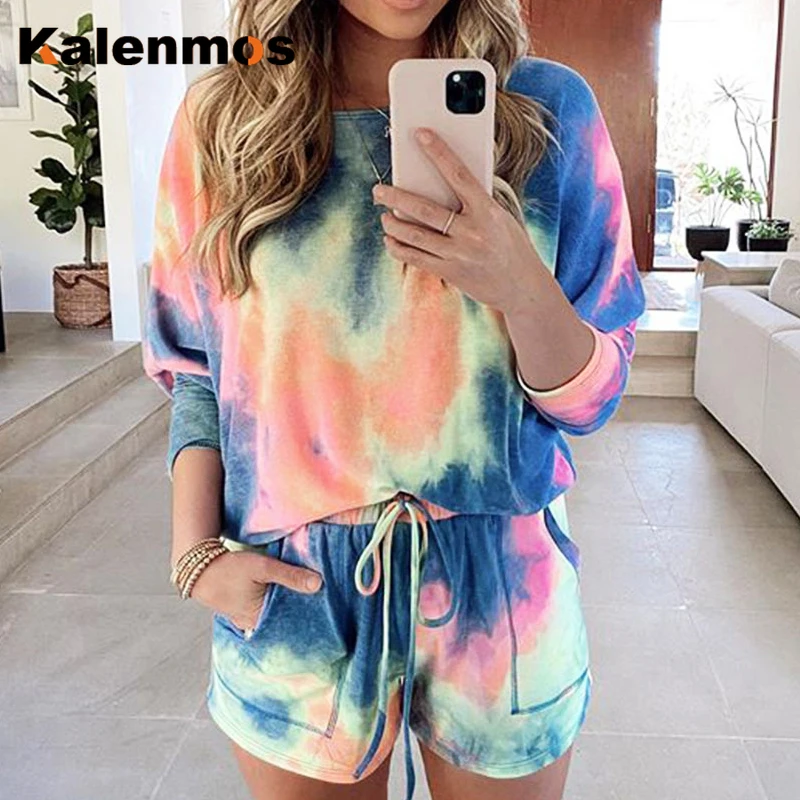 KALENMOS комплект из 2 предметов для женщин галстук краситель градиент Домашняя