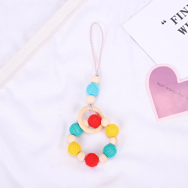 

4 Pcs/Set Baby Play Gym Wooden Frame Stroller Hanging Pendant Teether Molar Teething Nursing Rattle Toys Gifts Infant Room Decor