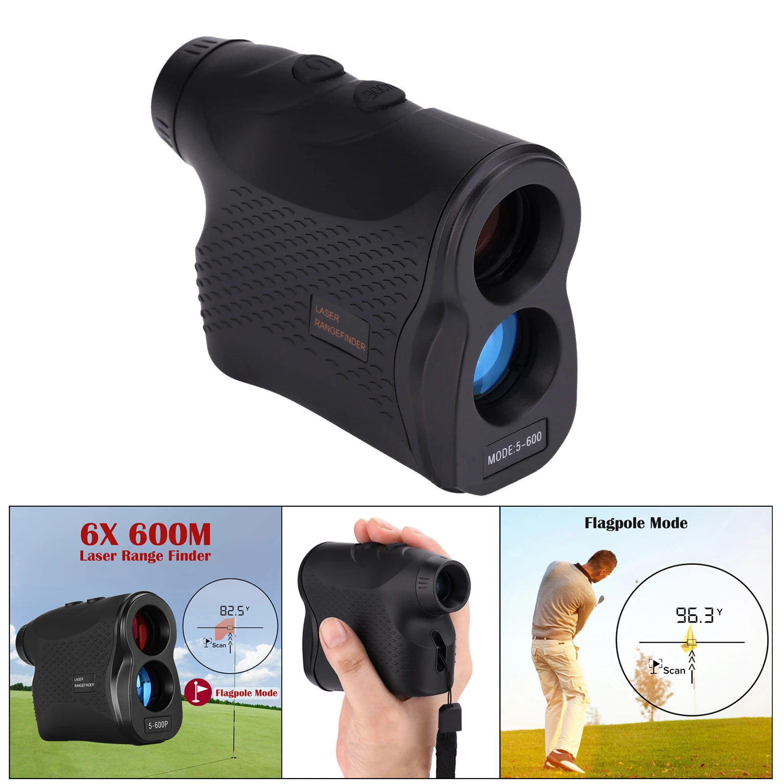 

6X Magnification Golf Range Finder Rangefinder Hunting Sport 5-600m
