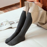 woman socks knee high solid color thickening warm fashion classic easy matching plush cotton thermal long socks women winter pop