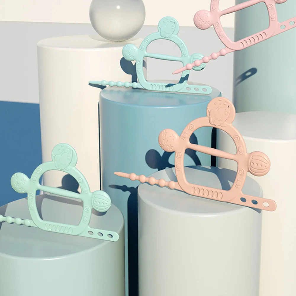 

2Pcs Bracelet Teether Cartoon Baby Teether Silicone Molar Chew