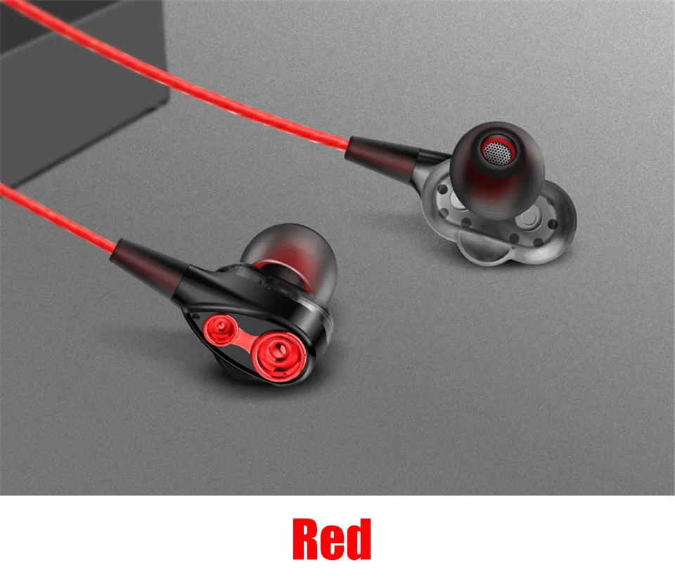 Red Проводные наушники-вкладыши, гарнитура, наушники с басами для iPhone, samsung, huawei, Xiaomi, 3,5 мм, Спортивная игровая гарнитура с микрофоном - Цвет: Red
