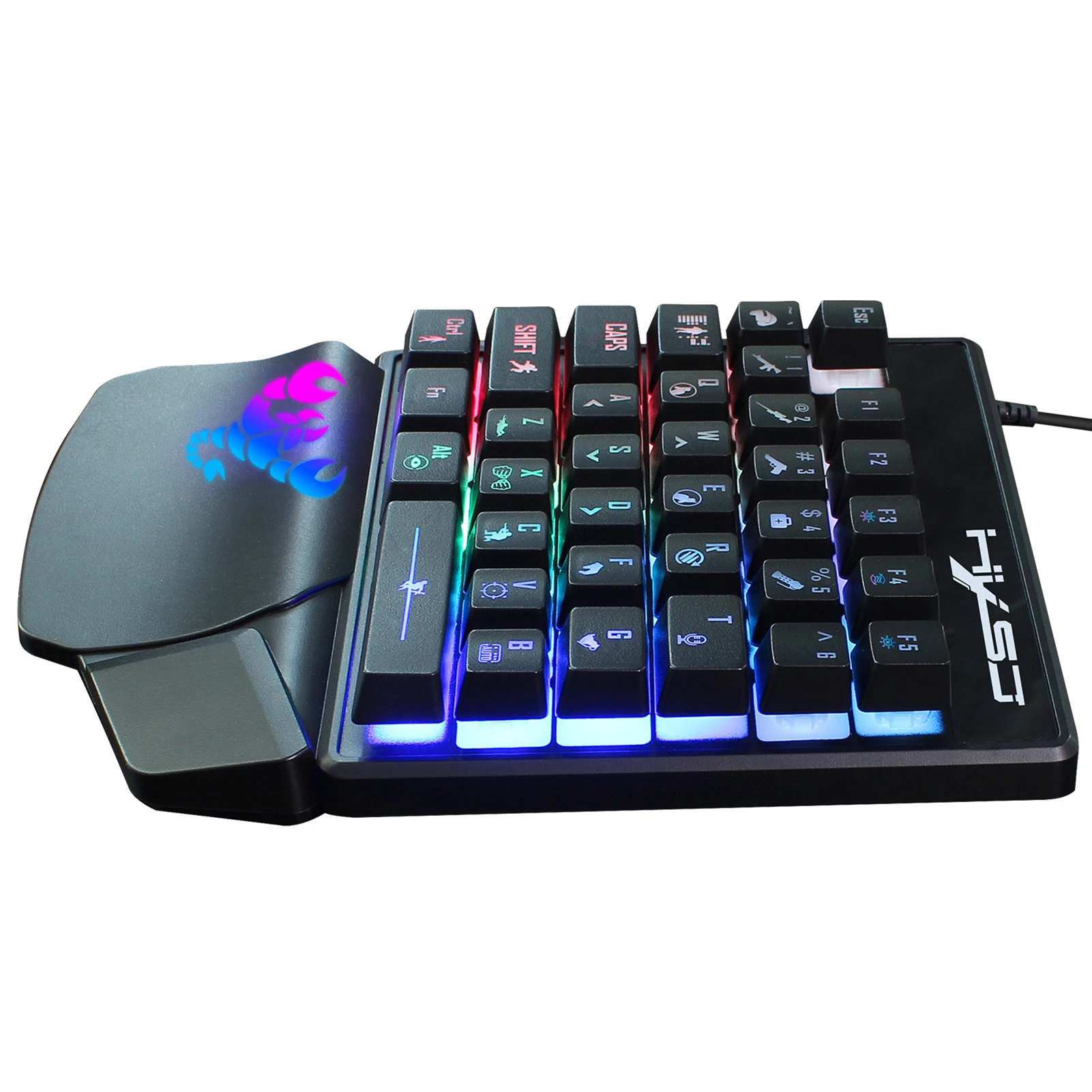 

HXSJ V500 Wired Gaming Keypad with LED Backlight 35 Keys One-handed Membrane Keyboard for LOL/PUBG/CF Gaming Keyboard