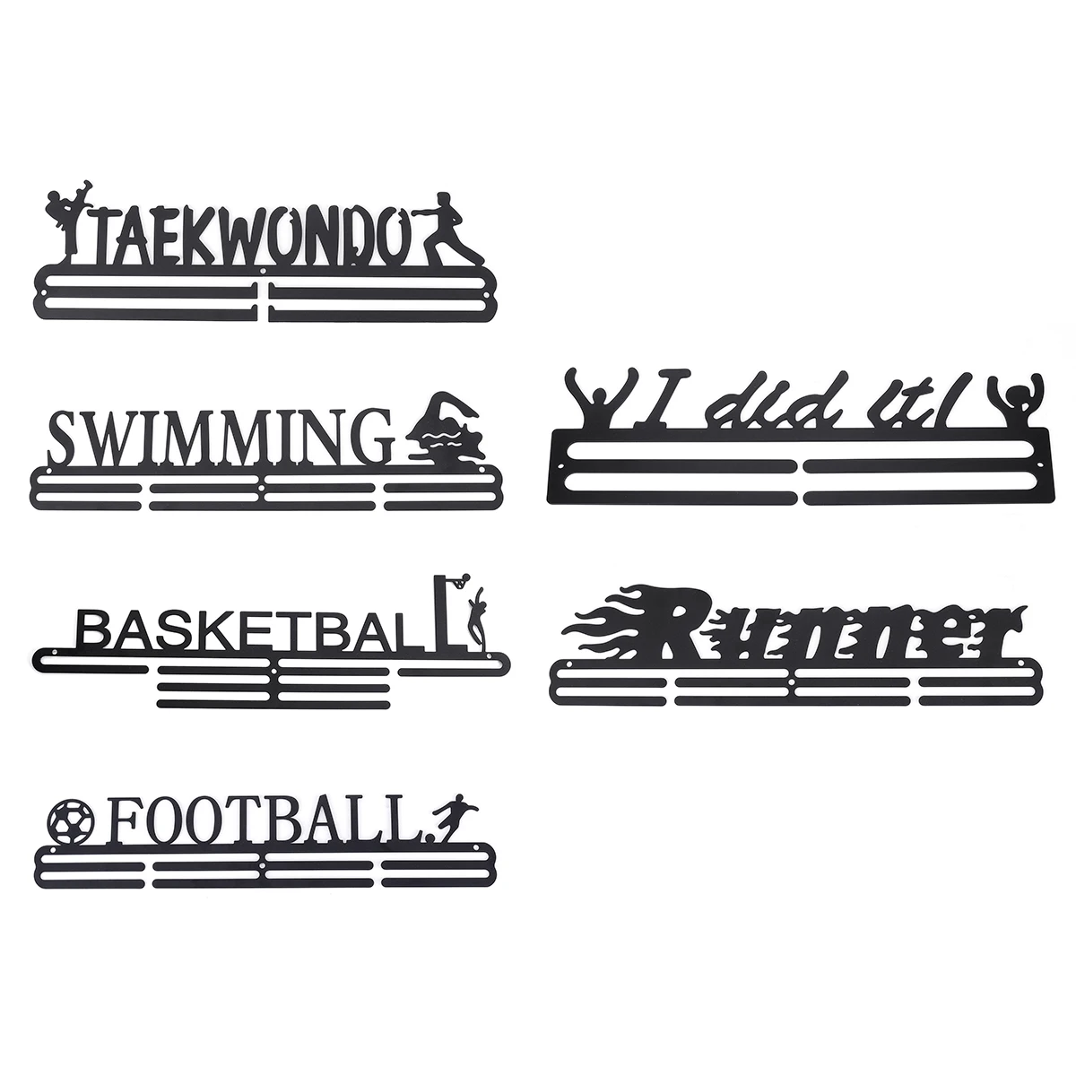 Черная вдохновляющая вешалка для медалей держатель из нержавеющей стали