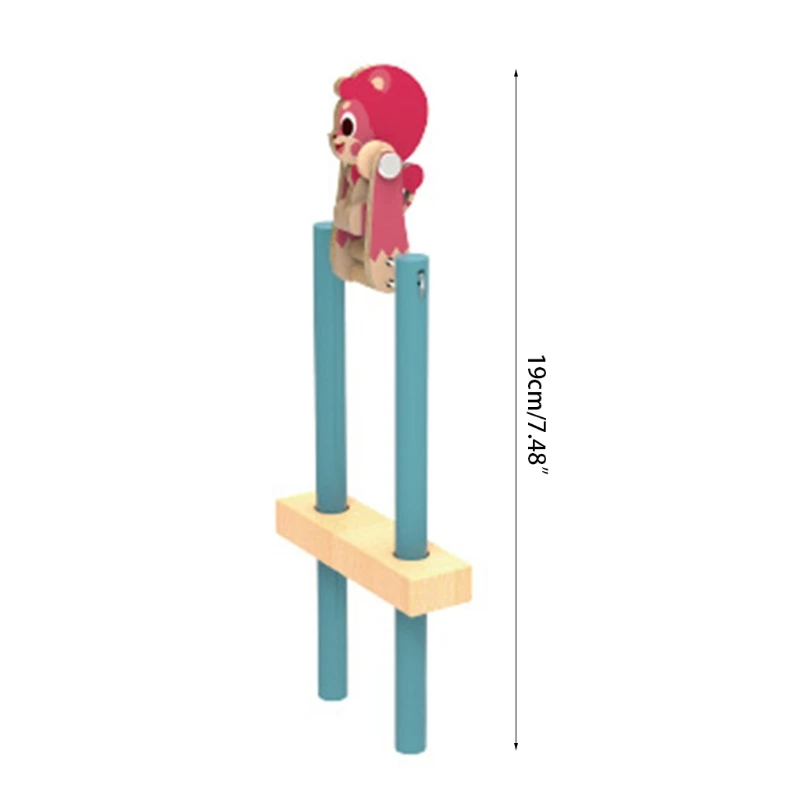

P15C Wooden Flipping Acrobat Kits Assembly Toy Gift DIY Woodcrafts Tool for Kids Children