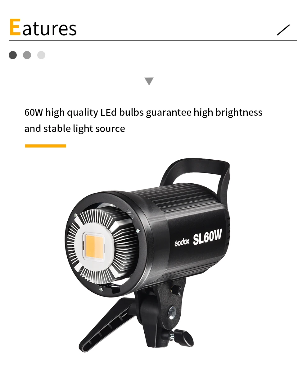 Godox светодиодный видео светильник SL-60W SL-100W SL-150W SL-200W 5600K видео светильник непрерывного светильник на креплении Bowens для видеосъемки в студии Запись