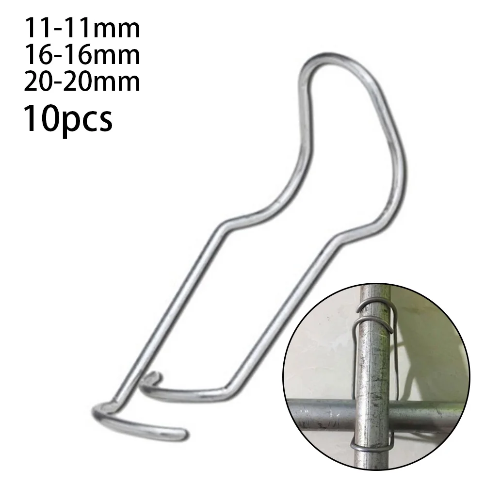 

10pcs Greenhouse Pressure Spring Steel Pipe Top Spring Clip Steel Wire Buckle for Flower Agricultural Green House Support Tools