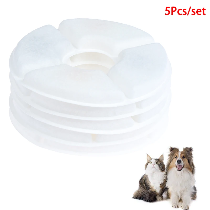 

5Packs Activated Carbon Replacement Filters Pet Fountain Automatic Flower Water Charcoal Filters Dispenser Compatible Cats Dogs