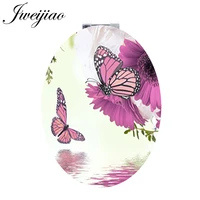 jweijiao dreamy butterfly fashion game oval portable pu mirror chinese classical mythology the butterfly dream espejo fq291