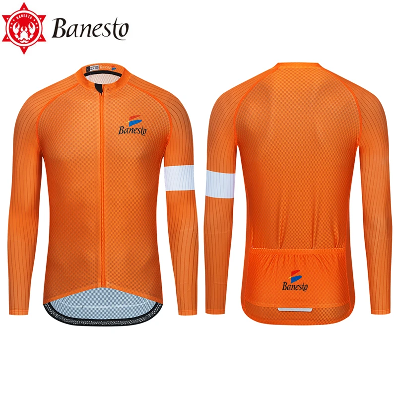 

Banesto Quick-dry Long Sleeve Cycling Jerseys Set Spring MTB Bike Clothing Uniform Racing Bicycle Clothing Maillot ropa Ciclismo