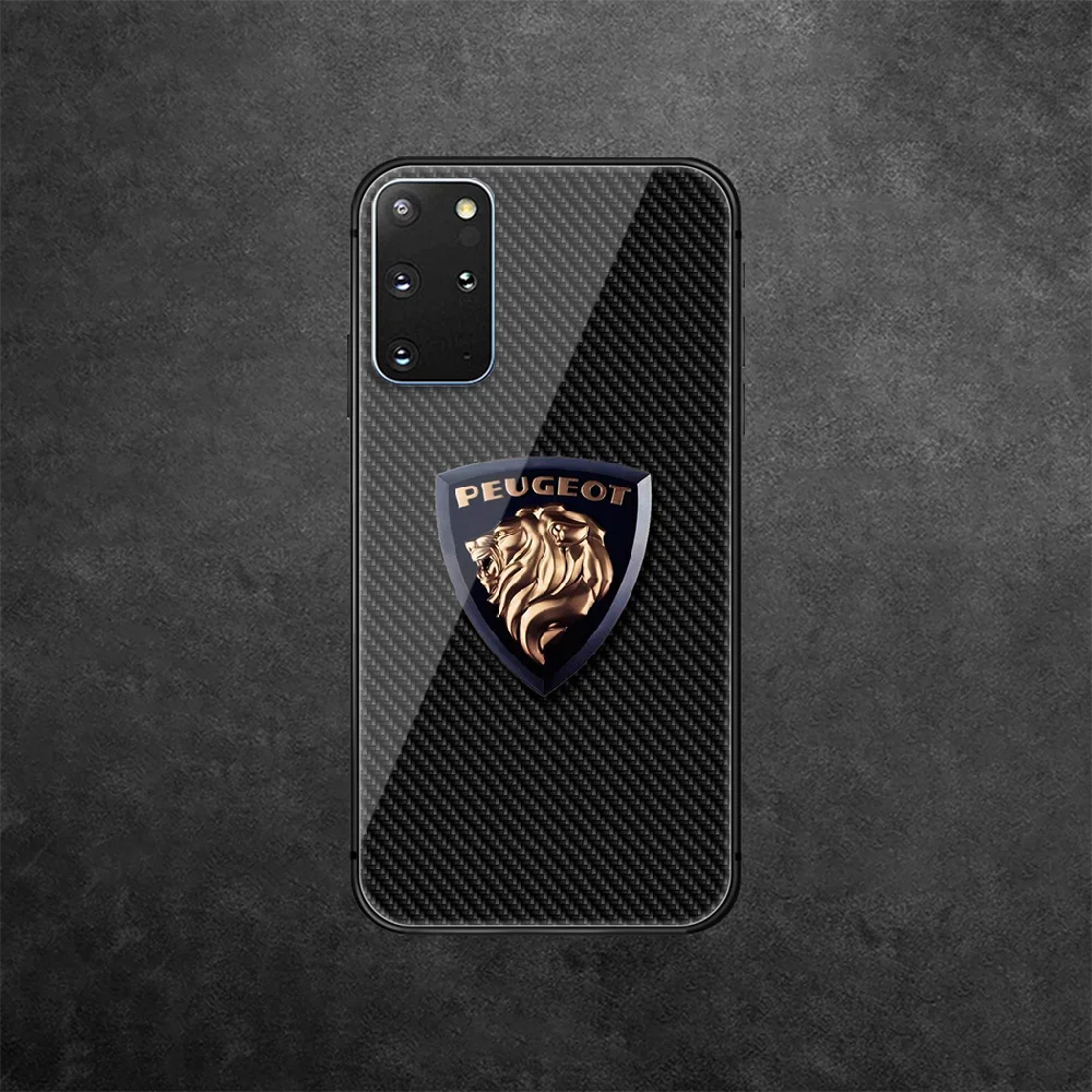 

Peugeots French Car Tempered Glass Phone Case Cover For Samsung Galaxy Note S 8 9 10 20 21 E Plus Ultra M 31 51 FE Painting