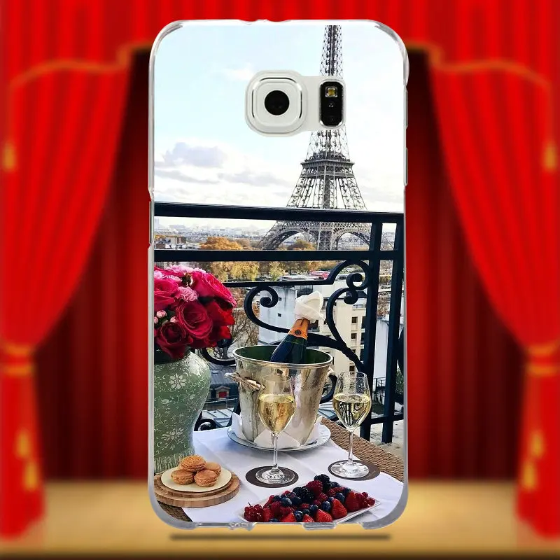 Мягкие чехлы для телефонов Samsung Galaxy S2 S3 S4 S5 Mini S6 S7 S8 S9 Edge Plus Live Love Phone On Wine Glass In Paris Eiffel