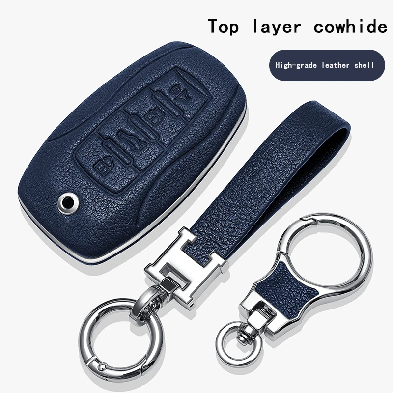 

New Leather Car Remote Key Case Cover For Haval Jolion 2021 H9 F7 Accessories Ring Protect