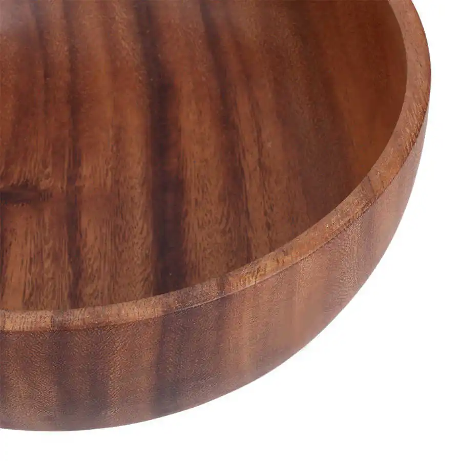 

22x7.5cm Eco-Friendly Wooden Salad Bowl Fruit Bowl Container Food Fruit Serving Bowls Kitchen Tools Tableware Food Container