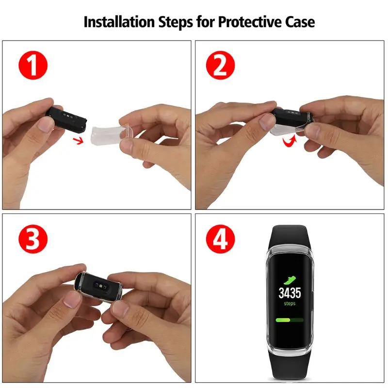 360 градусов ТПУ защитный чехол для samsung Galaxy Fit SM-R370 Смарт Браслет часы Покрытие оболочки аксессуары