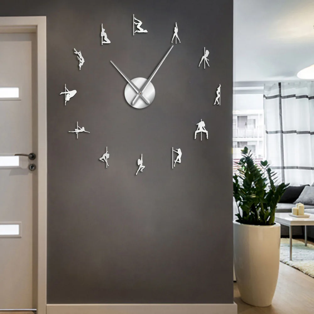 Часы настенные гигантские сделай сам для танца шеста пикантные зеркальные