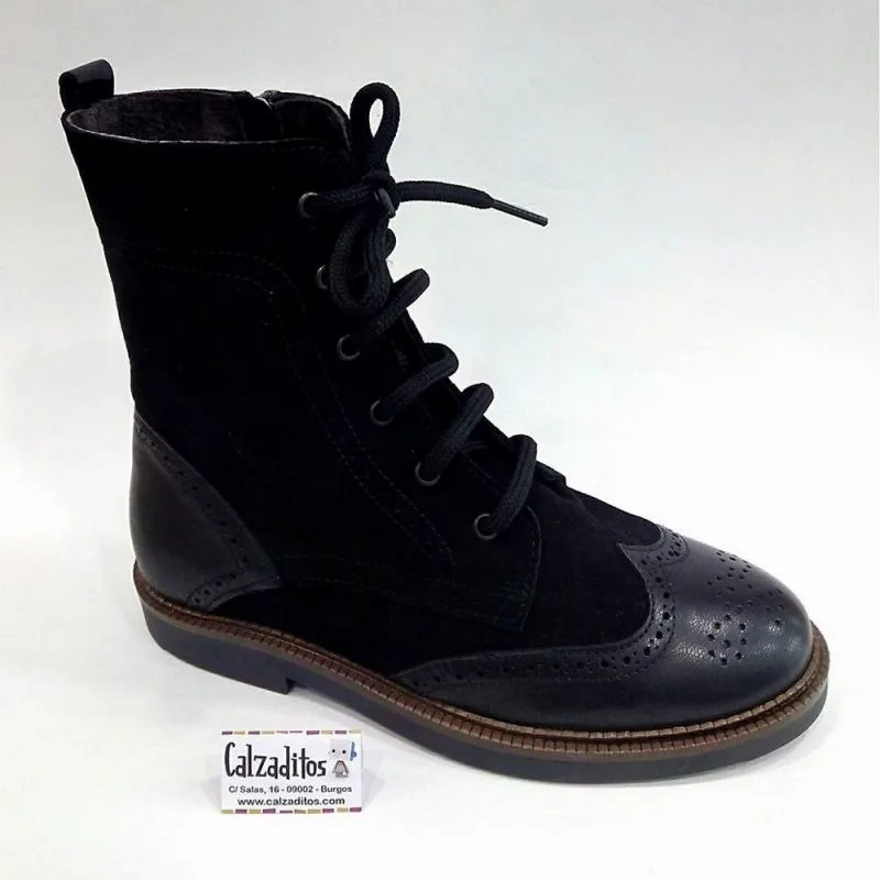 Черные кожаные сапоги Nens до середины икры со шнуровкой |