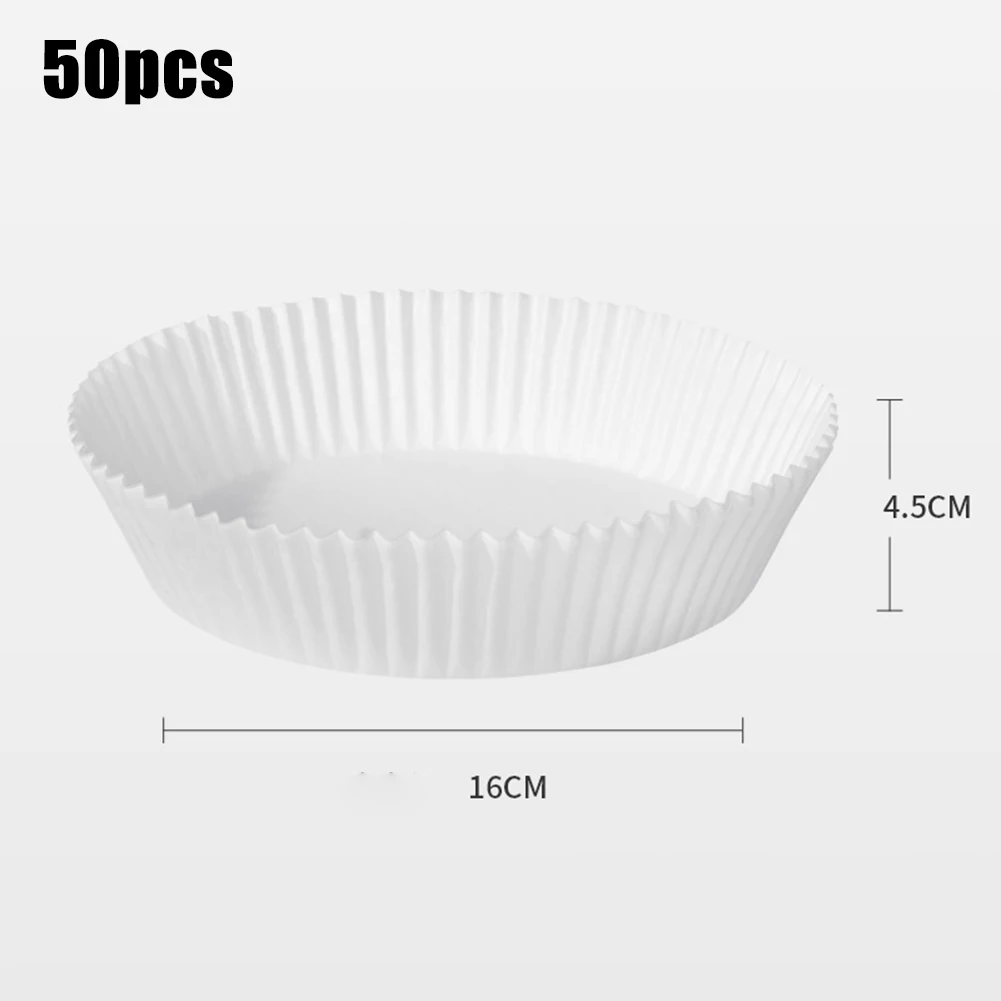 

16cm 30/50pcs Air Fryer Liners Disposable Parchment Steamer Paper Mat Round Non-Stick BBQ Oven Cake Hamburger Baking Paper