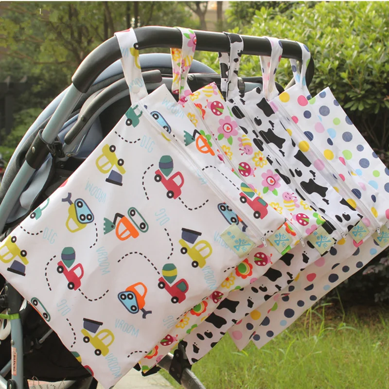 Сумка для детских подгузников 30*40 мультяшная водонепроницаемая многоразовая