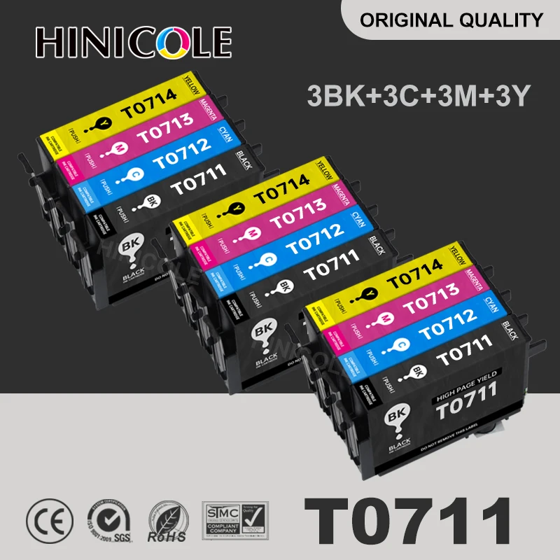 

3 Set Compatible T0711 XL Ink Cartridges for Epson stylus SX110 SX115 SX205 SX215 SX415 SX515 SX515W Inkjet Printer Cartridge