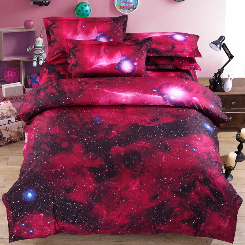 

3D Universe Galaxy Cotton Bedding Set Duvet Cover+Sheet+Pillow Case Four-Piece B21