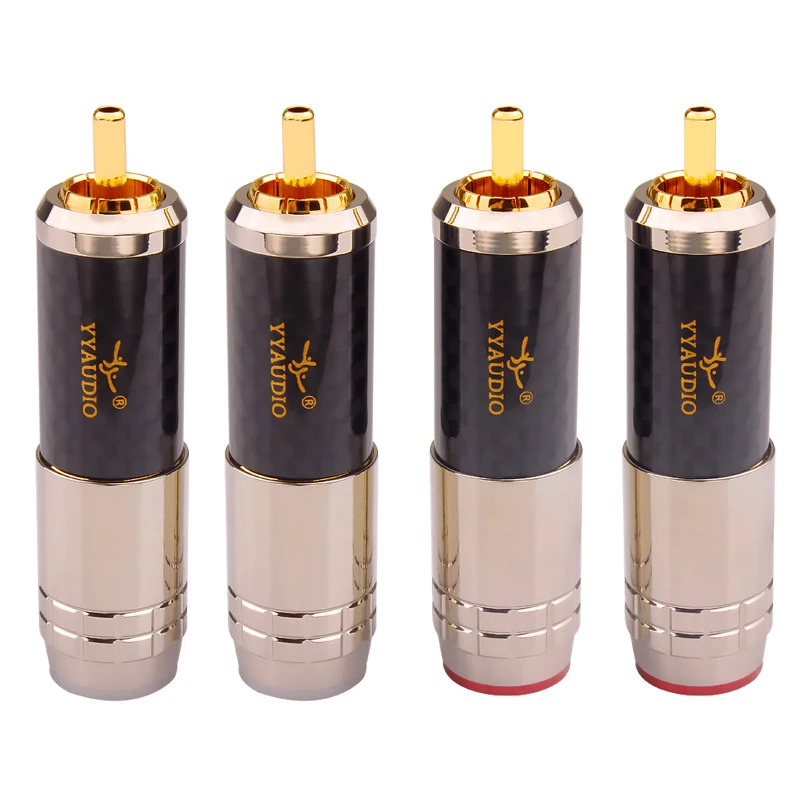High End 24K Gold plated Brass Male RCA Plug Connector Adapter With Lock Hifi Audio Video AMP TV AV DVD Signal Cable DIY | Электроника