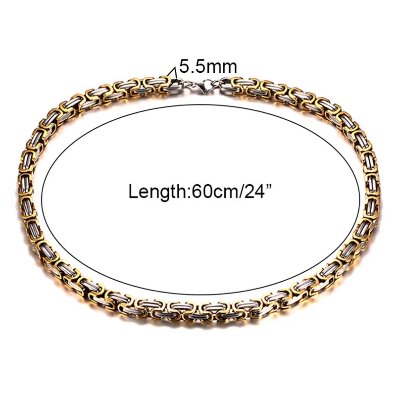 

Cross Necklace For Men Byzantine Gold Silve Stainless Steel Chain Catholic Crucifix Pendant Male Punk Rock Ornaments