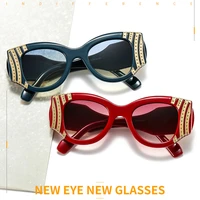 2021 fashion cat eye women luxury metal decoration sunglasses vintage anti blue light lens eyewear men glasses shades for women
