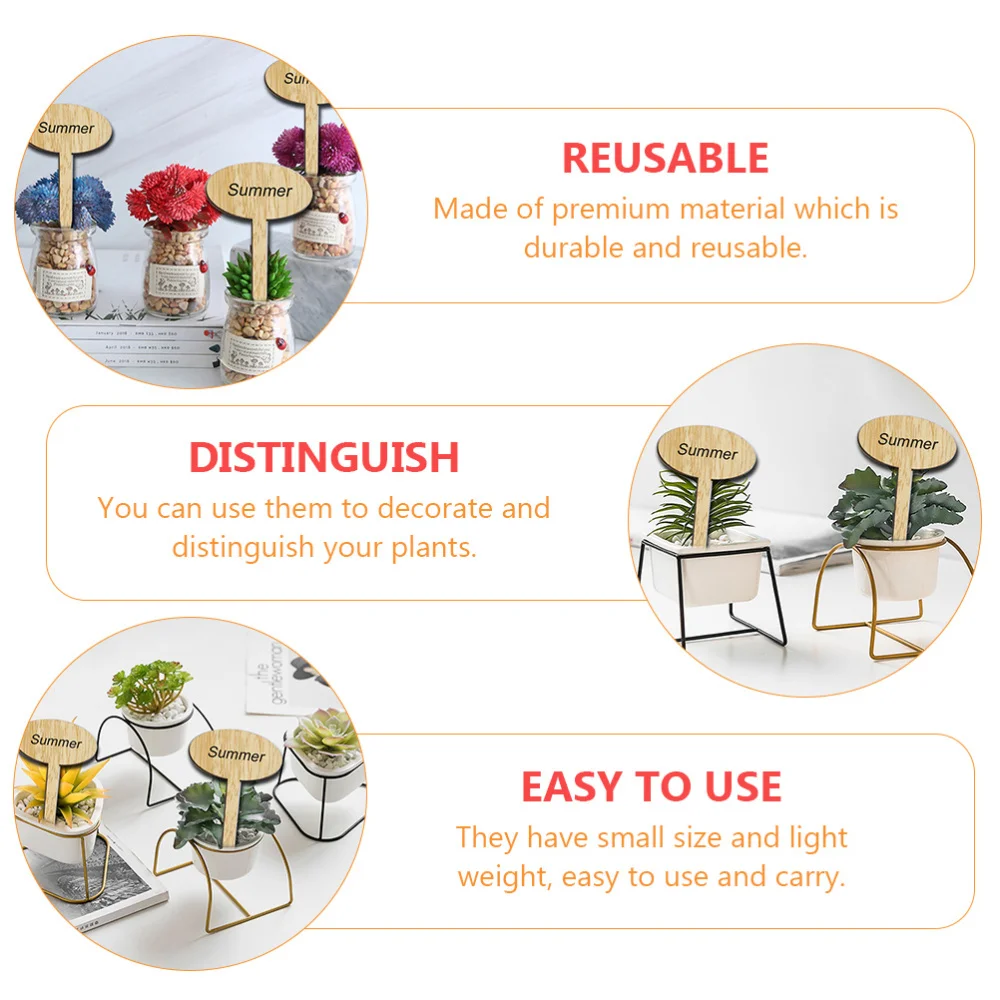 

50 Pcs Creative Flower Tags Decorative Vegetable Labels Reusable Plants Labels