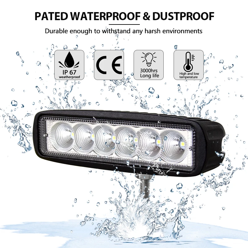 Auxting 10X 18W Spot light Flood Lamp Driving Fog LED Work Light Bar Offroad Car for Jeep SUV 4WD led beams 12V | Автомобили и