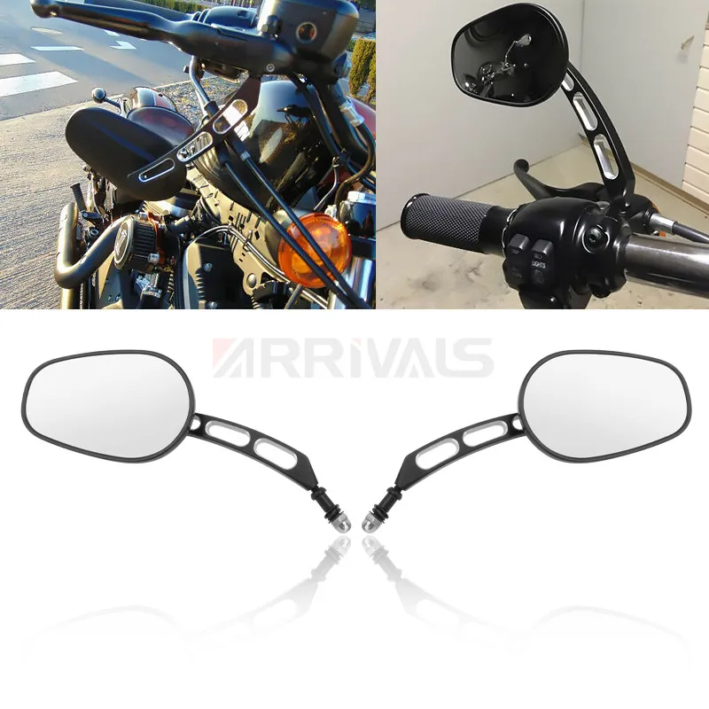 Мотоциклетное зеркало заднего вида 8 мм черные боковые зеркала для Harley Touring Road King